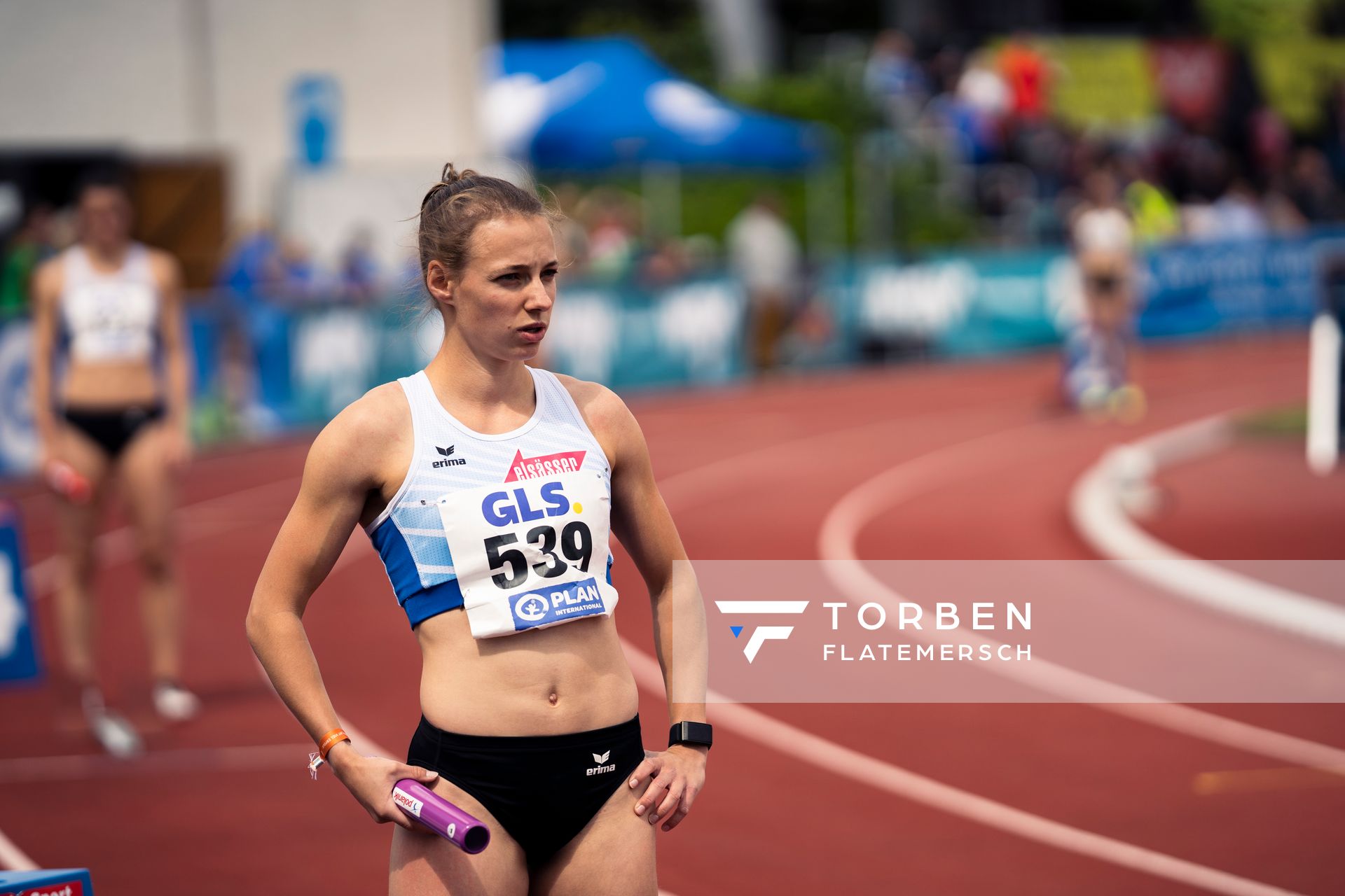 Melanie Boehm (VfL Sindelfingen) am 29.05.2022 waehrend der Deutschen Meisterschaften Langstaffel im Otto-Schott-Sportzentrum in Mainz